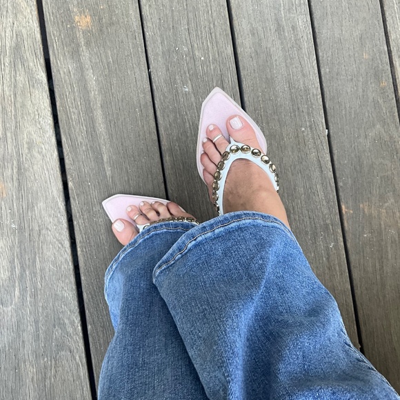 LE SILLA Studded Kitten Heel Slide Thong Sandal 9 39 - Picture 15 of 16